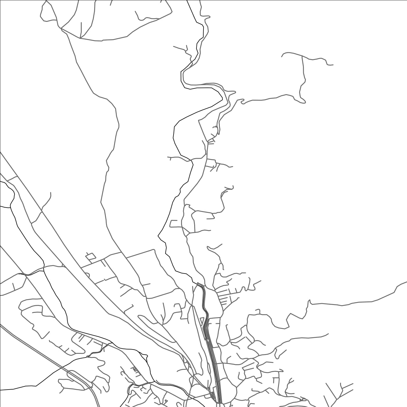 ROAD MAP OF KAÇANIK, KOSOVO BY MAPBAKES