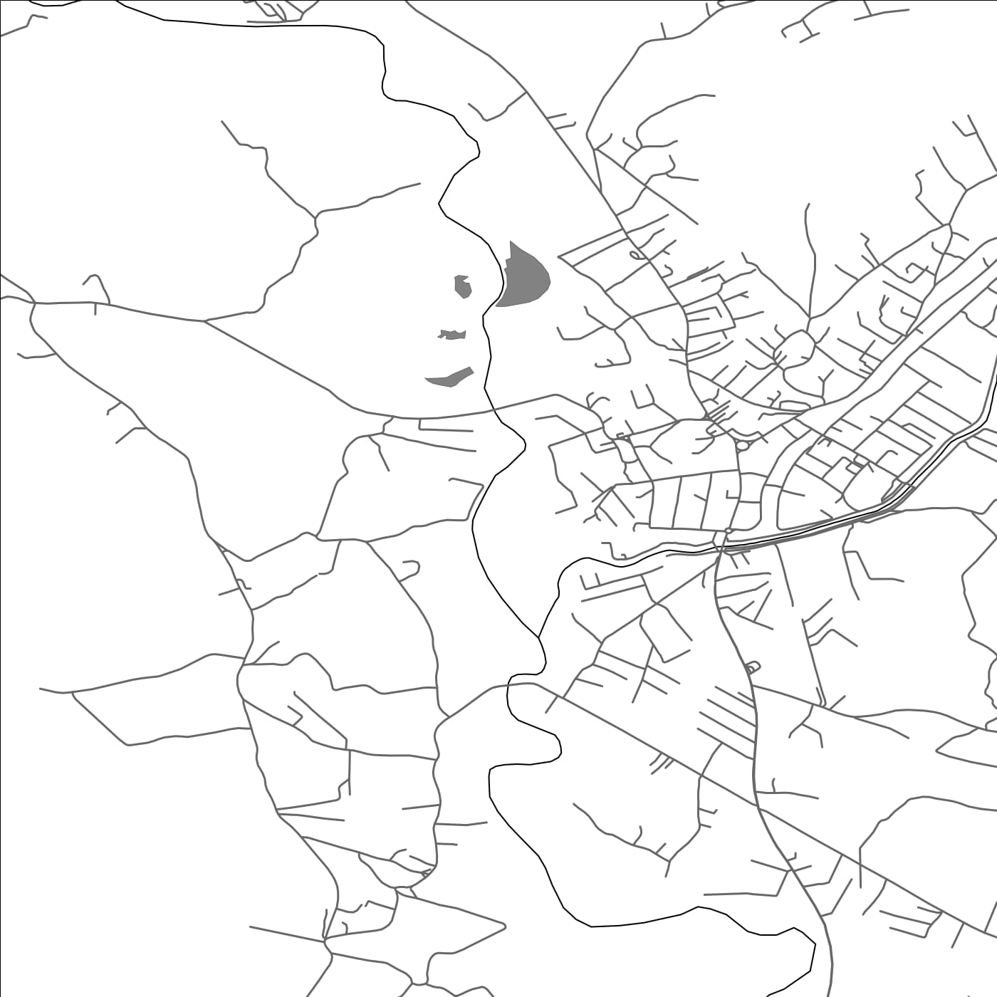 ROAD MAP OF KLINË, KOSOVO BY MAPBAKES