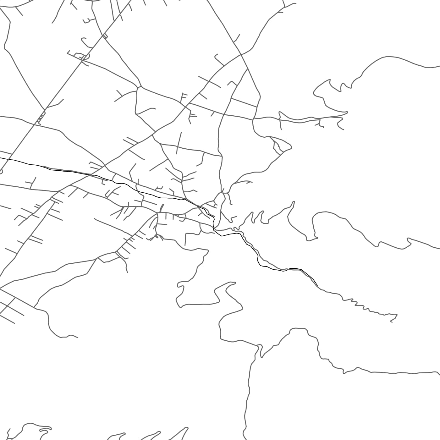 ROAD MAP OF KORISHË, KOSOVO BY MAPBAKES