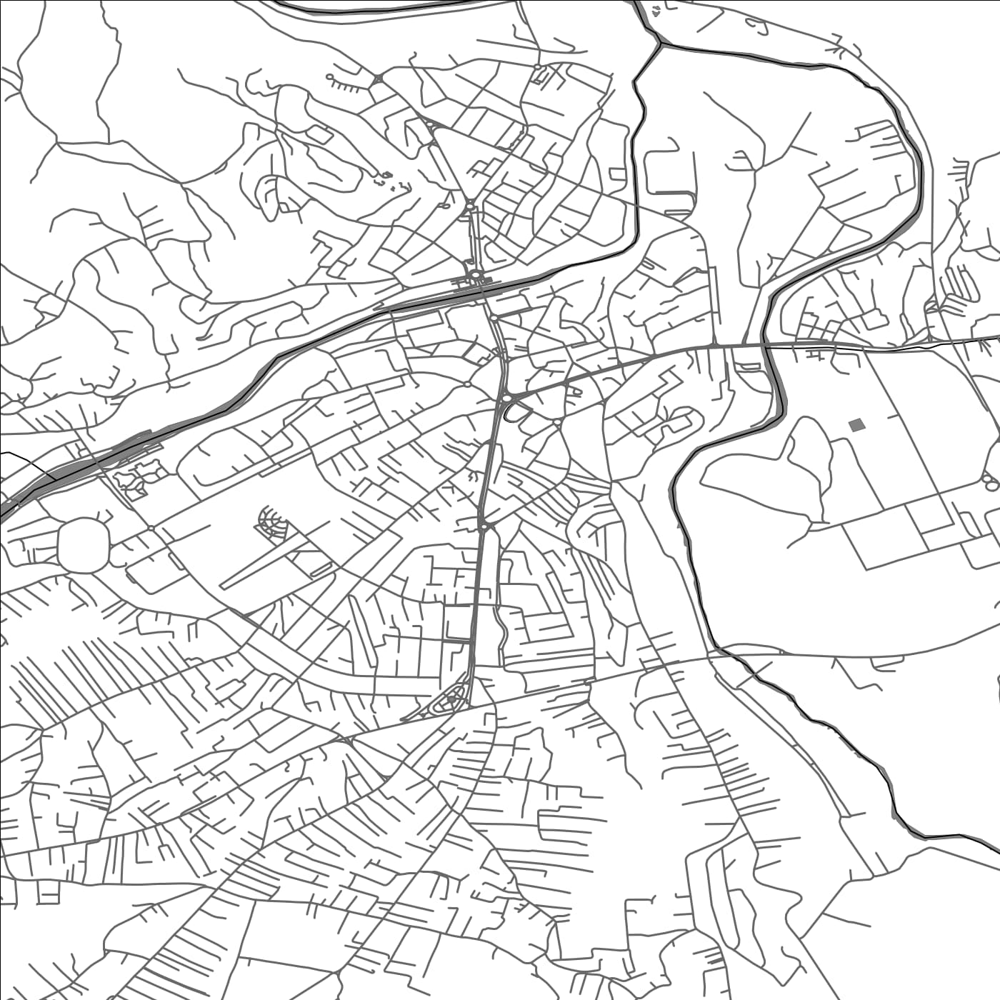 ROAD MAP OF MITROVICË, KOSOVO BY MAPBAKES