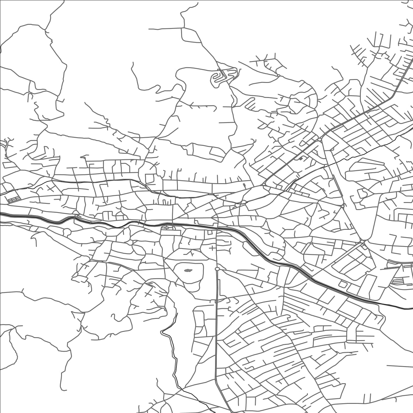 ROAD MAP OF PEJË, KOSOVO BY MAPBAKES