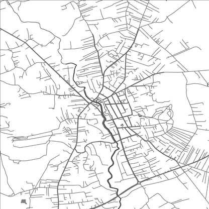 ROAD MAP OF PODUJEVË, KOSOVO BY MAPBAKES