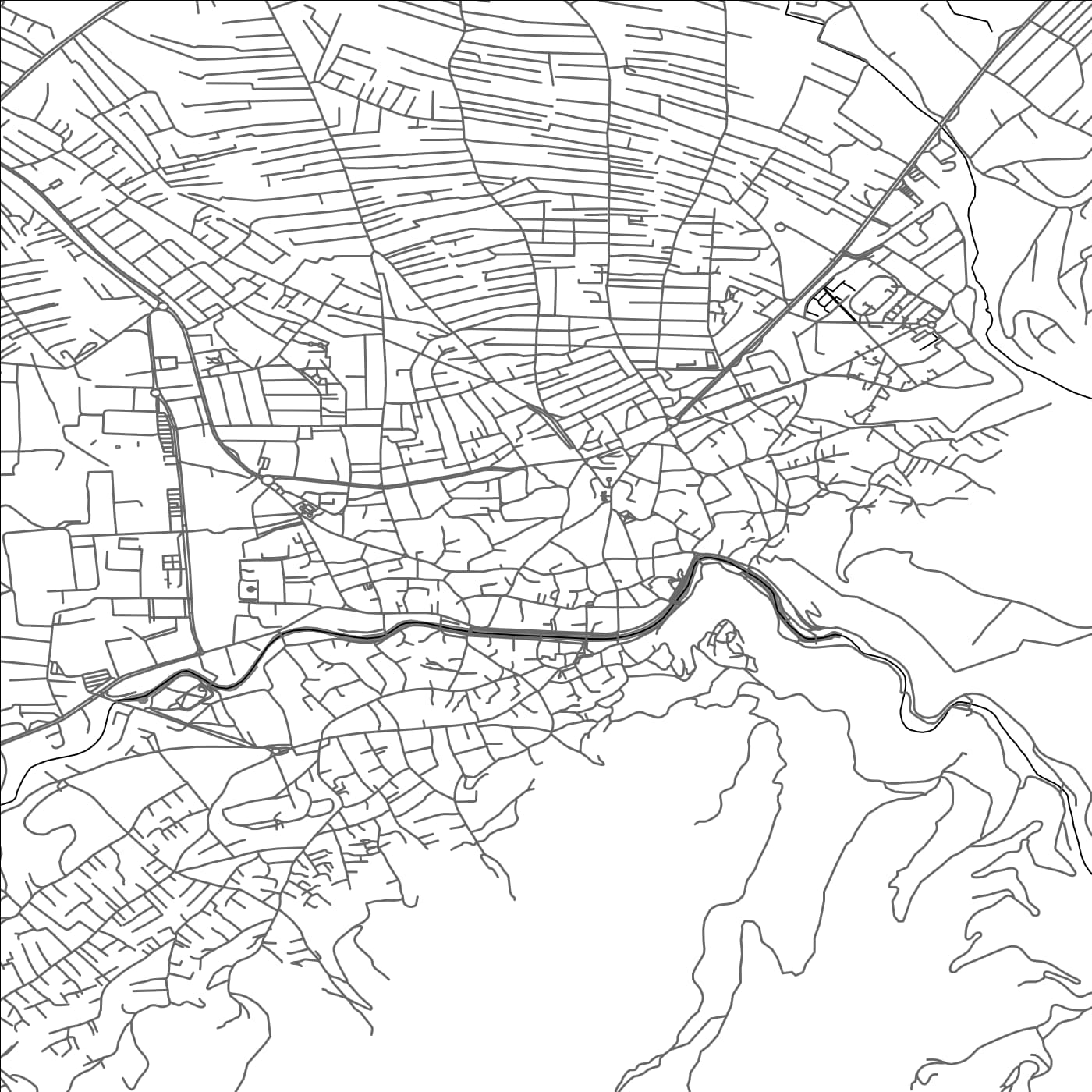 ROAD MAP OF PRIZREN, KOSOVO BY MAPBAKES