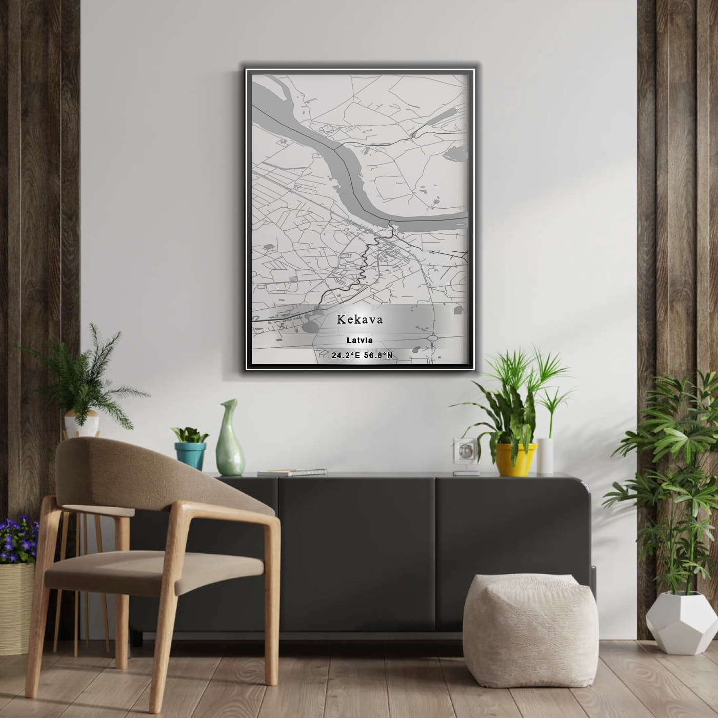 ROAD MAP OF ĶEKAVA, LATVIA BY MAPBAKES