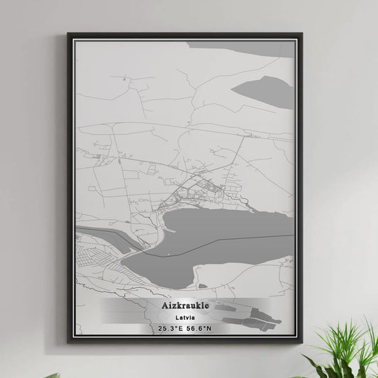 ROAD MAP OF AIZKRAUKLE, LATVIA BY MAPBAKES