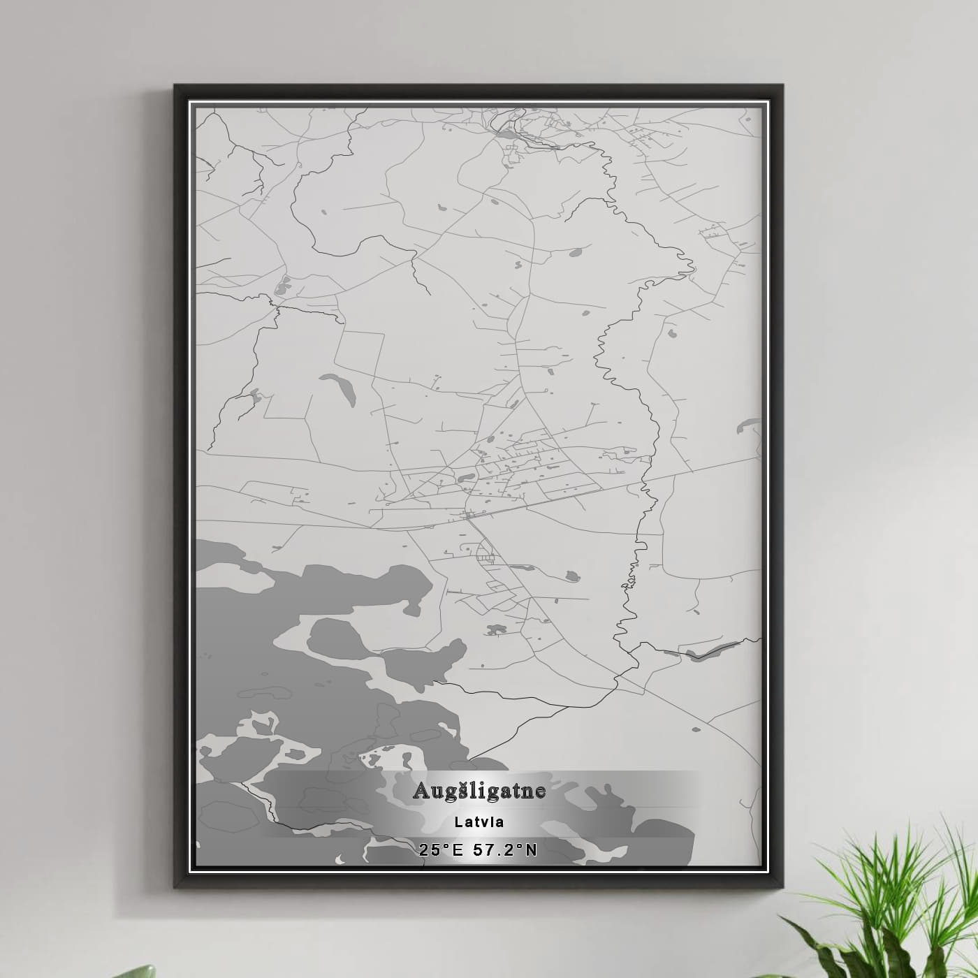 ROAD MAP OF AUGŠLĪGATNE, LATVIA BY MAPBAKES