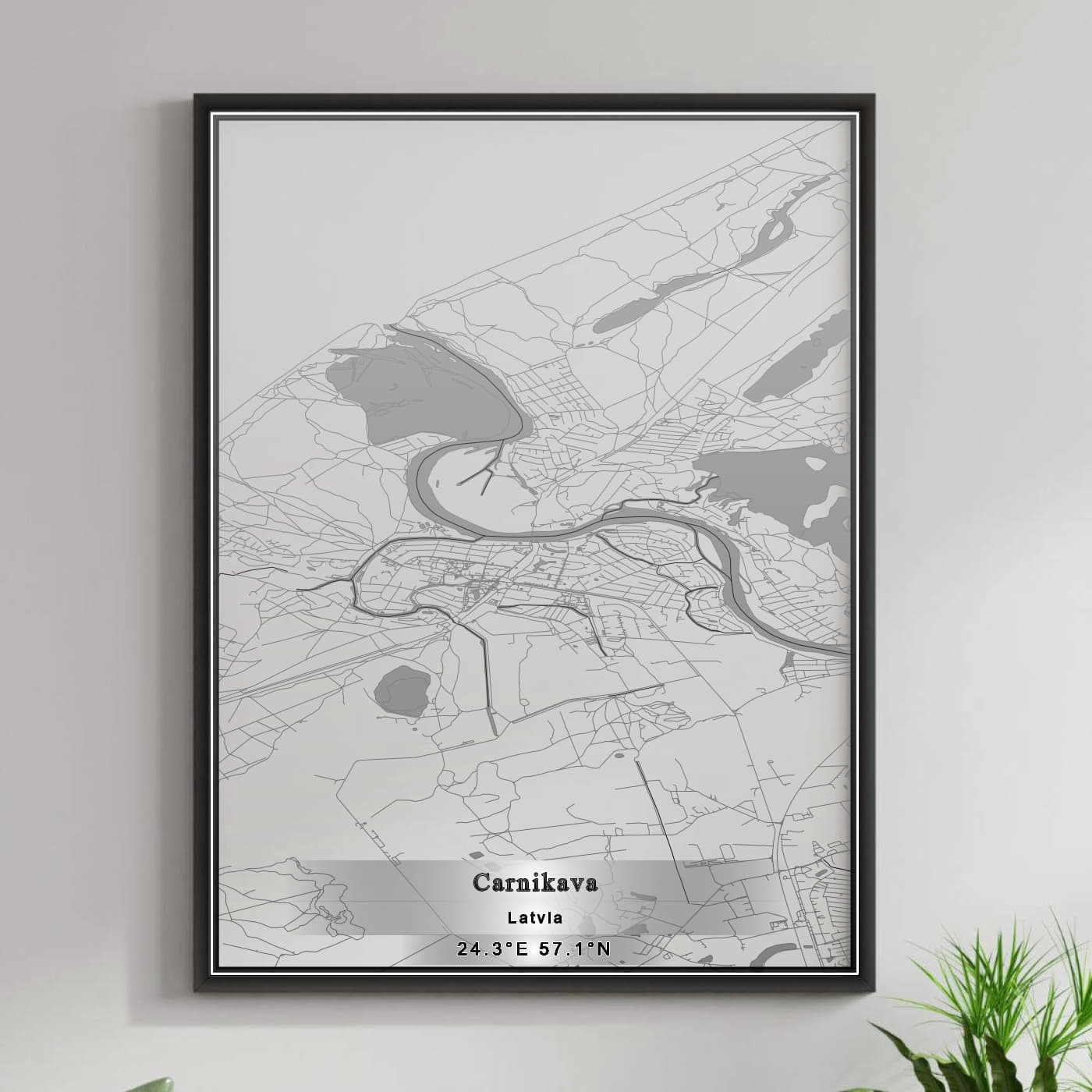 ROAD MAP OF CARNIKAVA, LATVIA BY MAPBAKES