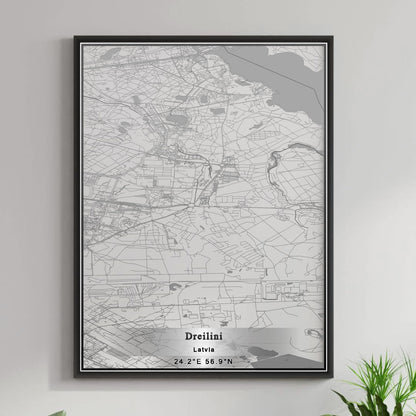 ROAD MAP OF DREILIŅI, LATVIA BY MAPBAKES