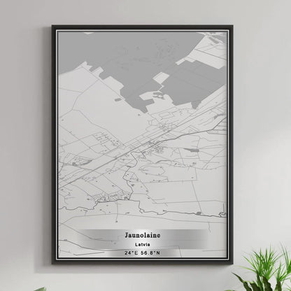 ROAD MAP OF JAUNOLAINE, LATVIA BY MAPBAKES