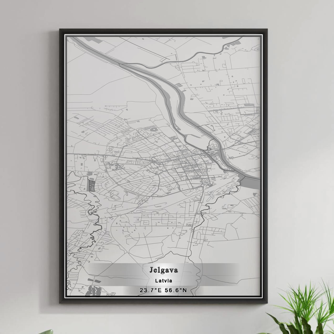 ROAD MAP OF JELGAVA, LATVIA BY MAPBAKES