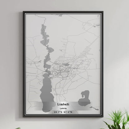 ROAD MAP OF LIMBAŽI, LATVIA BY MAPBAKES