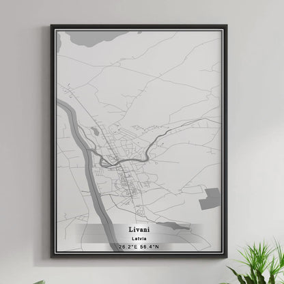 ROAD MAP OF LĪVĀNI, LATVIA BY MAPBAKES