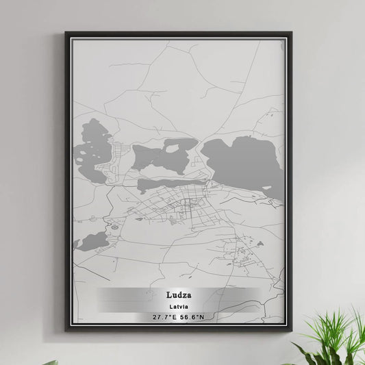 ROAD MAP OF LUDZA, LATVIA BY MAPBAKES