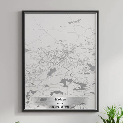 ROAD MAP OF MADONA, LATVIA BY MAPBAKES