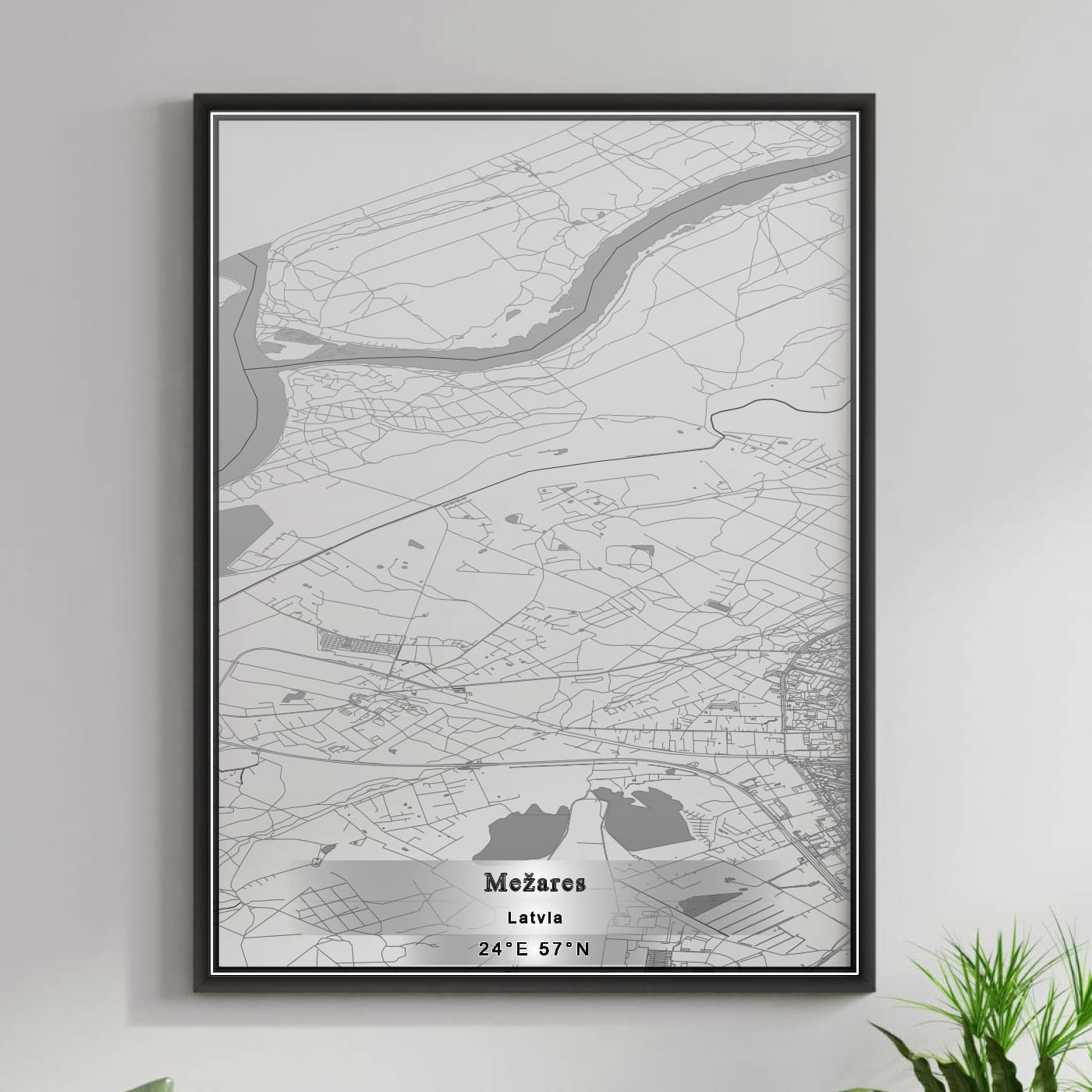 ROAD MAP OF MEŽĀRES, LATVIA BY MAPBAKES