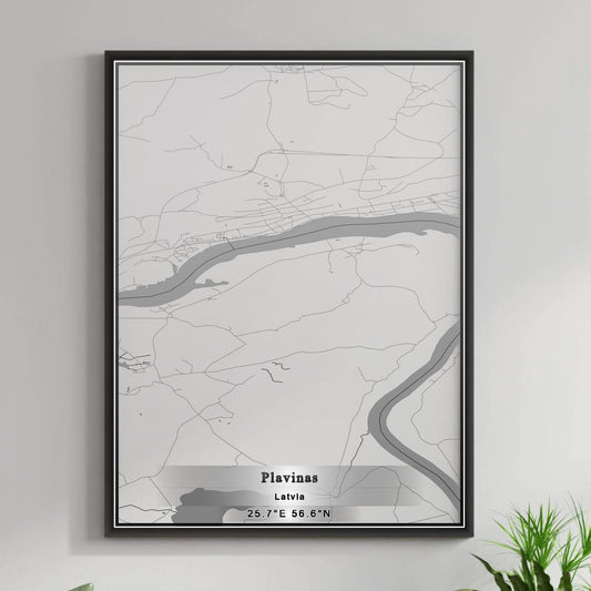 ROAD MAP OF PĻAVIŅAS, LATVIA BY MAPBAKES