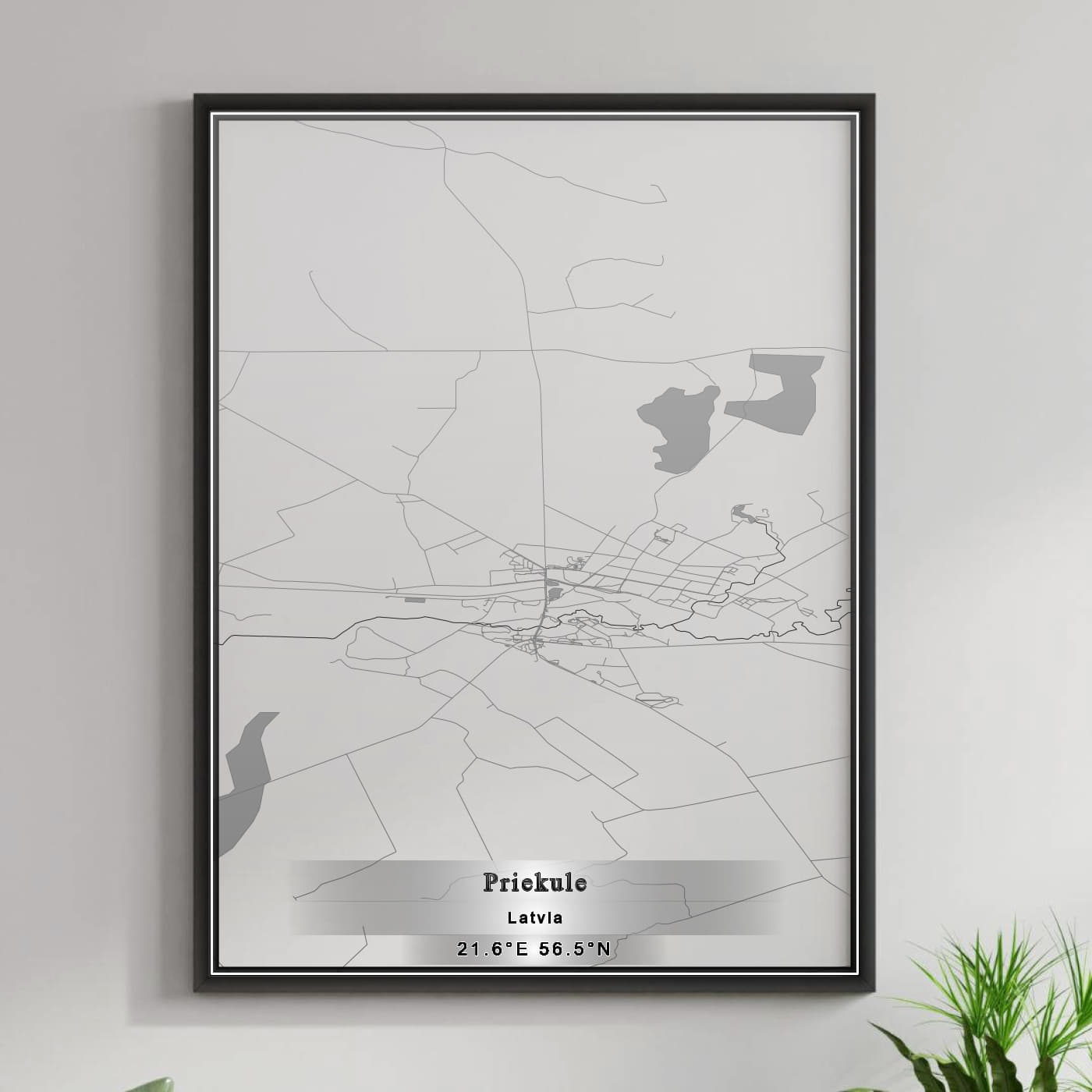 ROAD MAP OF PRIEKULE, LATVIA BY MAPBAKES