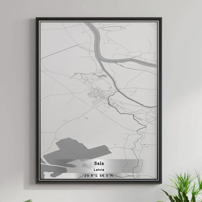 ROAD MAP OF SALA, LATVIA BY MAPBAKES