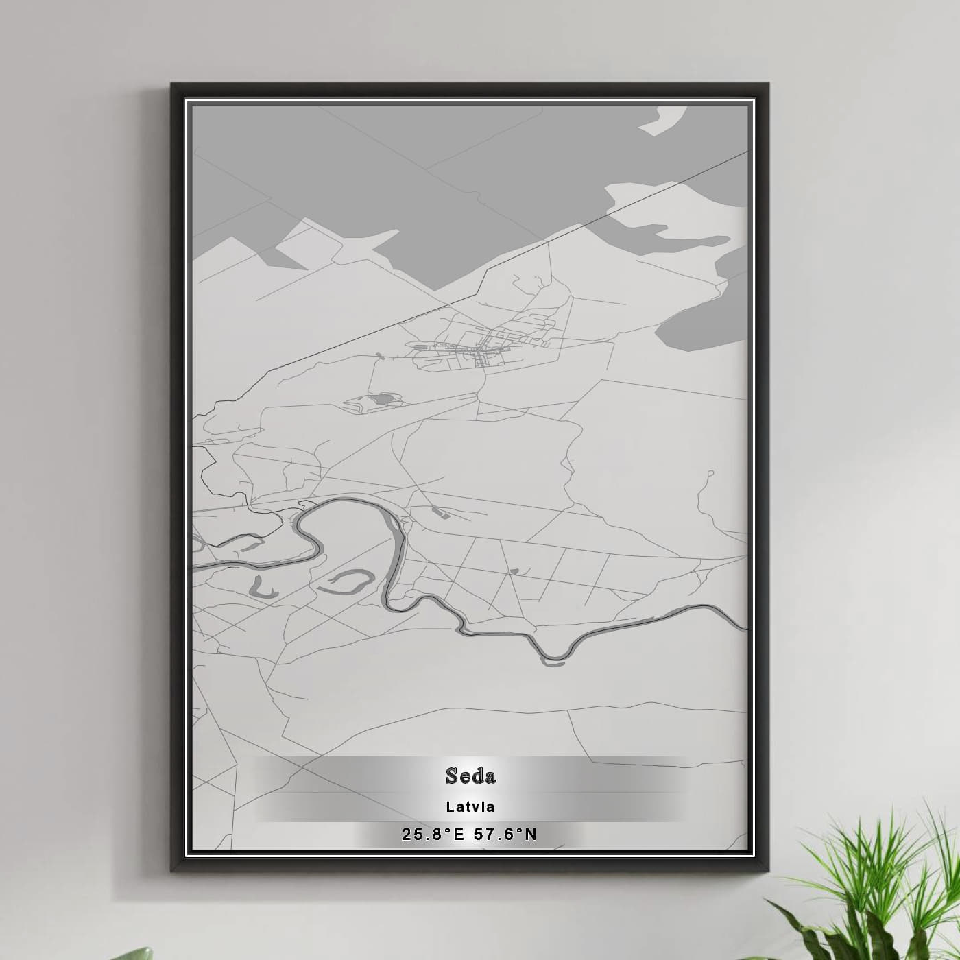 ROAD MAP OF SEDA, LATVIA BY MAPBAKES