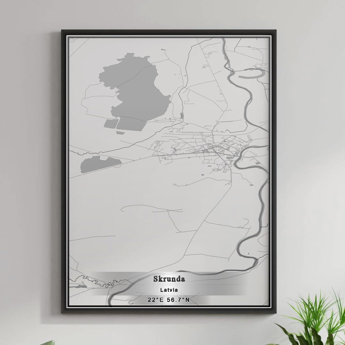 ROAD MAP OF SKRUNDA, LATVIA BY MAPBAKES