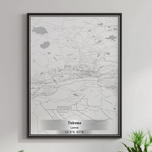 ROAD MAP OF TUKUMS, LATVIA BY MAPBAKES