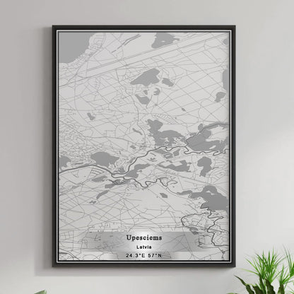 ROAD MAP OF UPESCIEMS, LATVIA BY MAPBAKES