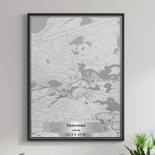 ROAD MAP OF UPESCIEMS, LATVIA BY MAPBAKES