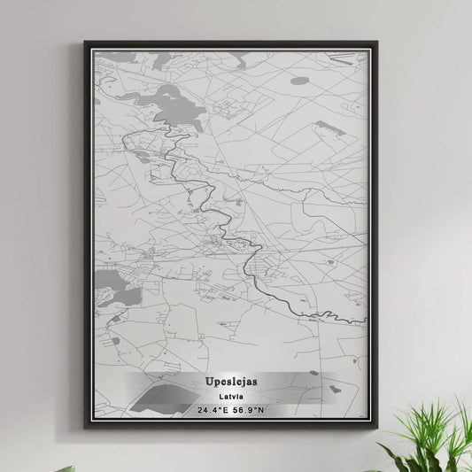 ROAD MAP OF UPESLEJAS, LATVIA BY MAPBAKES