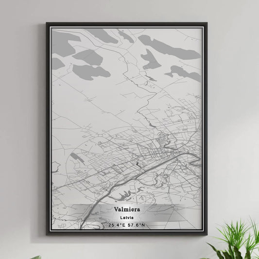 ROAD MAP OF VALMIERA, LATVIA BY MAPBAKES