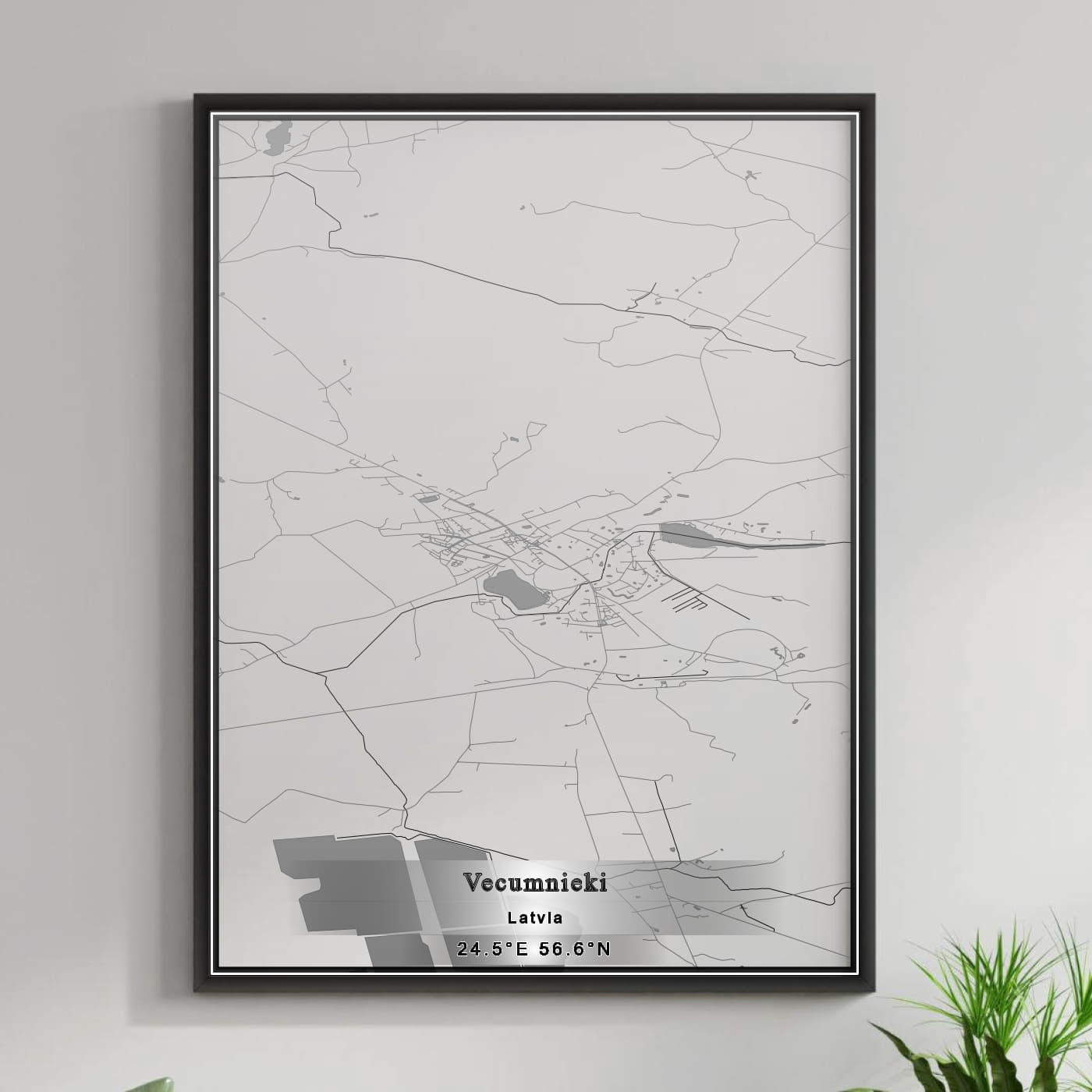 ROAD MAP OF VECUMNIEKI, LATVIA BY MAPBAKES