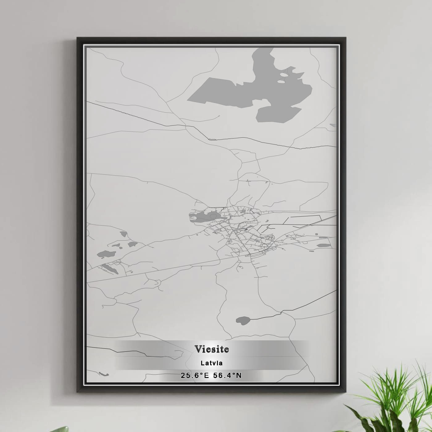 ROAD MAP OF VIESĪTE, LATVIA BY MAPBAKES