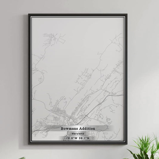 ROAD MAP OF BOWMANS ADDITION, MARYLAND BY MAPBAKES