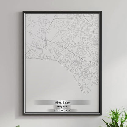 ROAD MAP OF GLEN ECHO, MARYLAND BY MAPBAKES