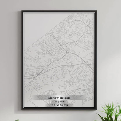 ROAD MAP OF MARLOW HEIGHTS, MARYLAND BY MAPBAKES