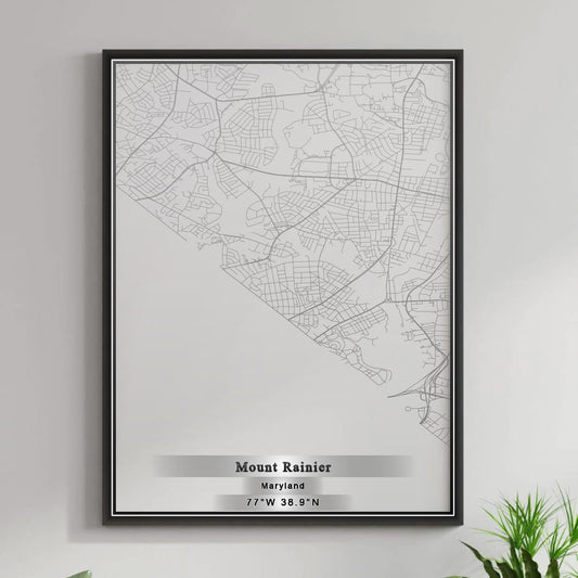 ROAD MAP OF MOUNT RAINIER, MARYLAND BY MAPBAKES