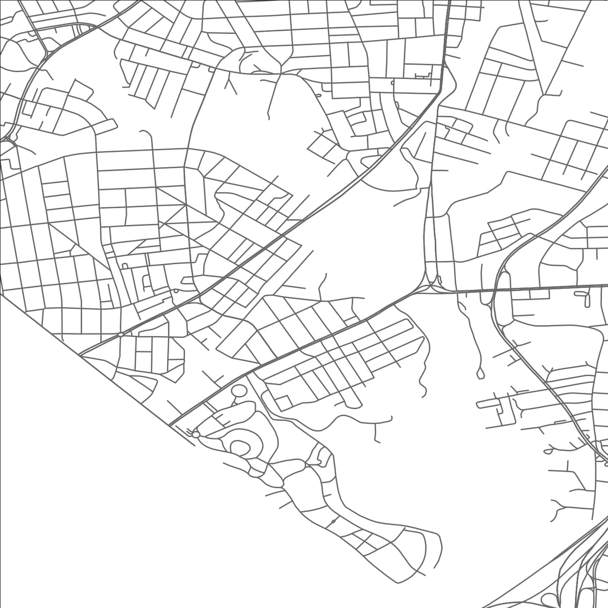 ROAD MAP OF COTTAGE CITY, MARYLAND BY MAPBAKES