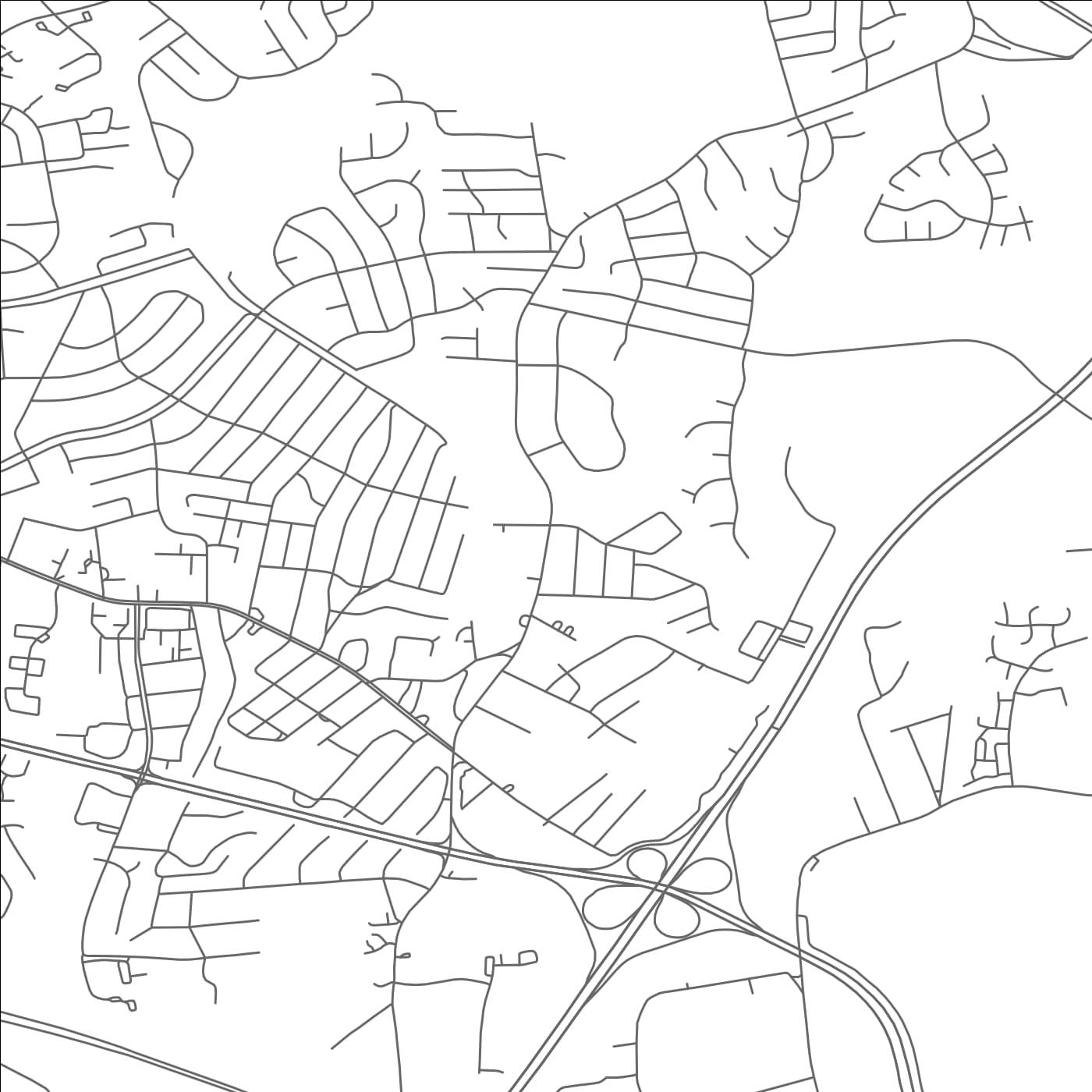 ROAD MAP OF FORESTVILLE, MARYLAND BY MAPBAKES