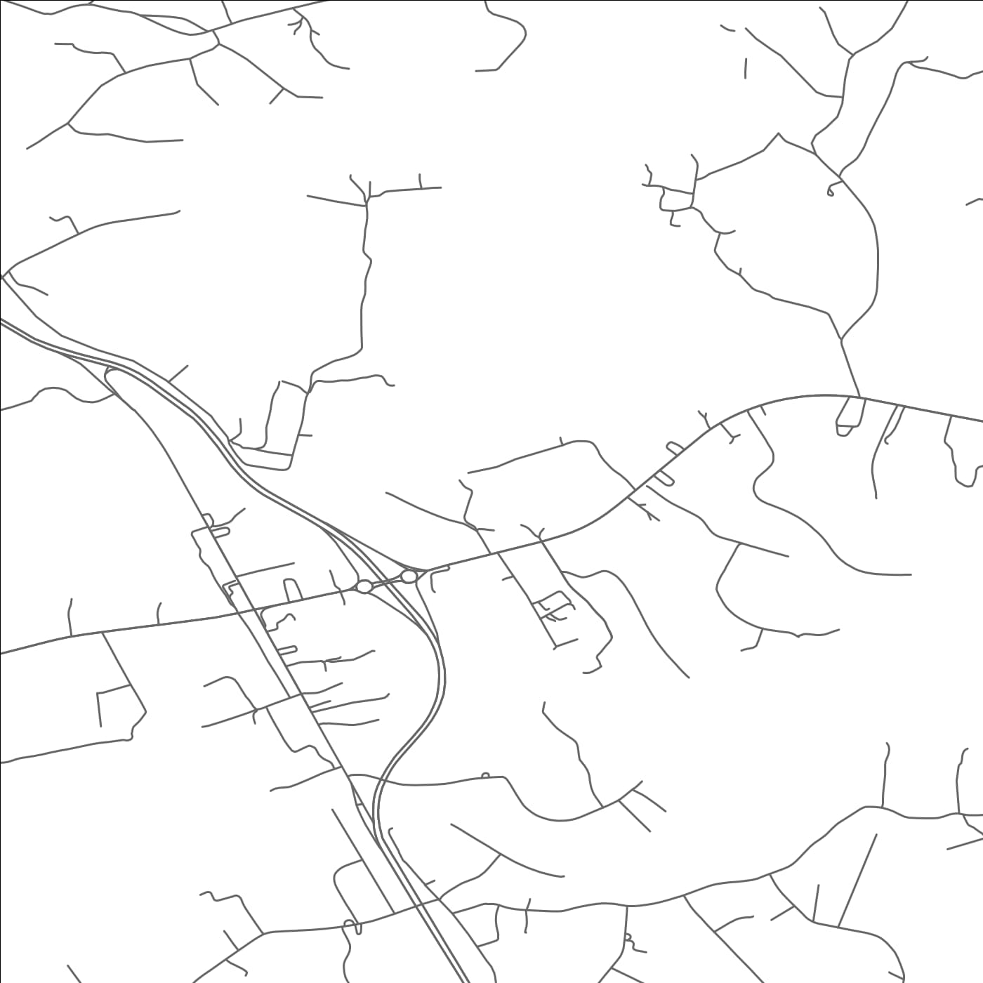 ROAD MAP OF HUGHESVILLE, MARYLAND BY MAPBAKES