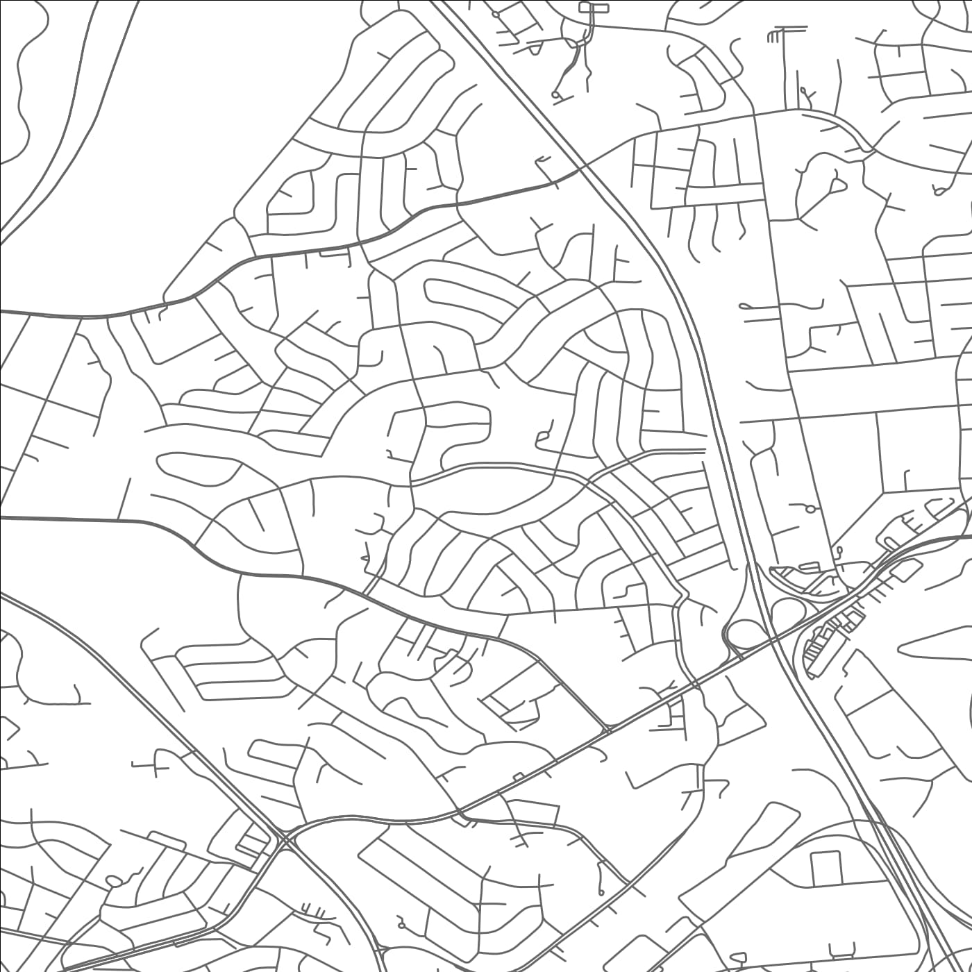 ROAD MAP OF NEW CARROLLTON, MARYLAND BY MAPBAKES