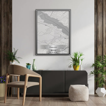 ROAD MAP OF DĂNCENI, MOLDOVA BY MAPBAKES