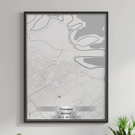 ROAD MAP OF CROCMAZ, MOLDOVA BY MAPBAKES