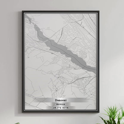 ROAD MAP OF DĂNCENI, MOLDOVA BY MAPBAKES