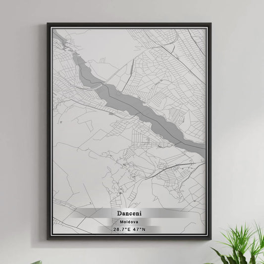 ROAD MAP OF DĂNCENI, MOLDOVA BY MAPBAKES
