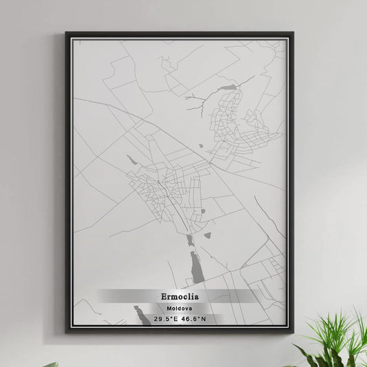 ROAD MAP OF ERMOCLIA, MOLDOVA BY MAPBAKES