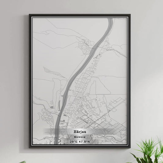 ROAD MAP OF HÂRJĂU, MOLDOVA BY MAPBAKES