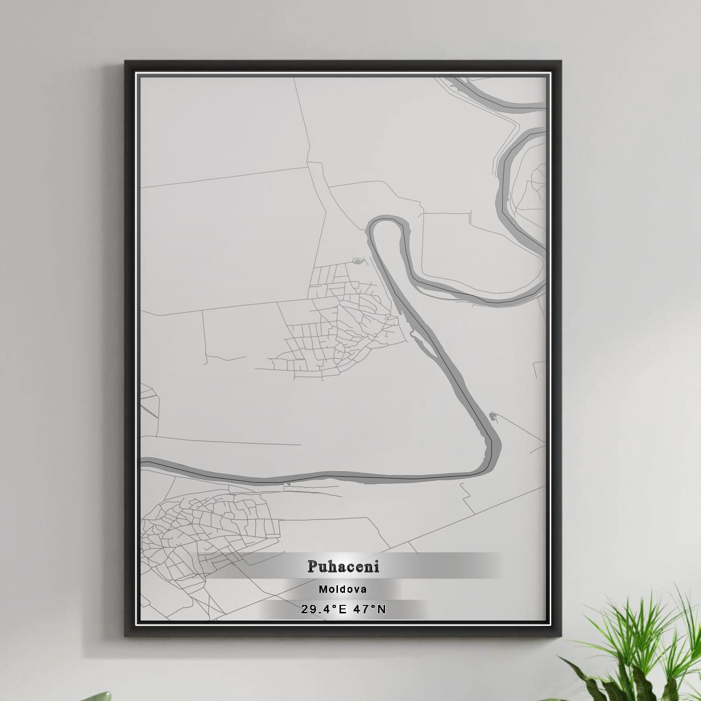 ROAD MAP OF PUHĂCENI, MOLDOVA BY MAPBAKES