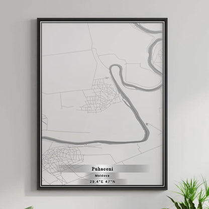 ROAD MAP OF PUHĂCENI, MOLDOVA BY MAPBAKES