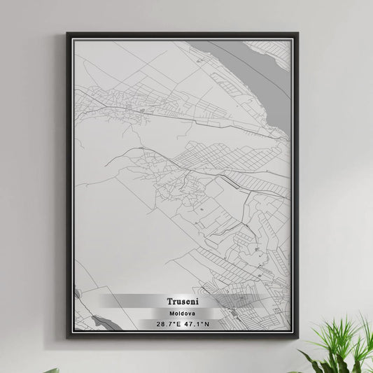 ROAD MAP OF TRUŞENI, MOLDOVA BY MAPBAKES