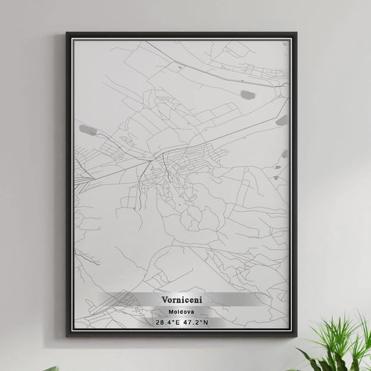 ROAD MAP OF VORNICENI, MOLDOVA BY MAPBAKES