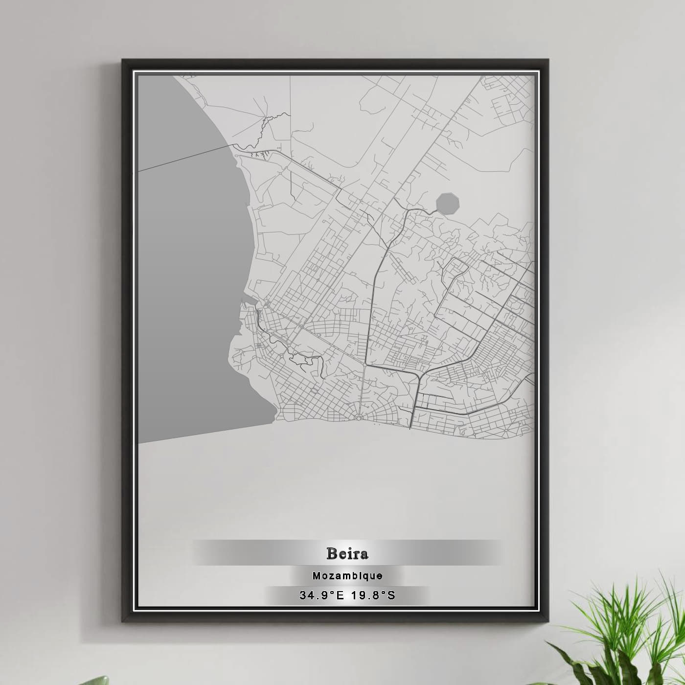 ROAD MAP OF BEIRA, MOZAMBIQUE BY MAPBAKES